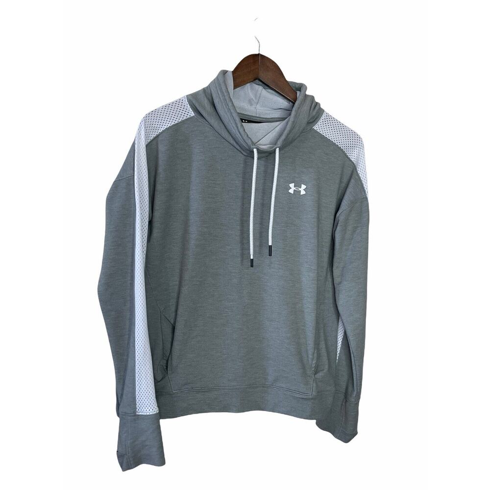 Under Armour Women's‎ Featherweight Fleece Funnel Neck Sweatshirt Grey Size M